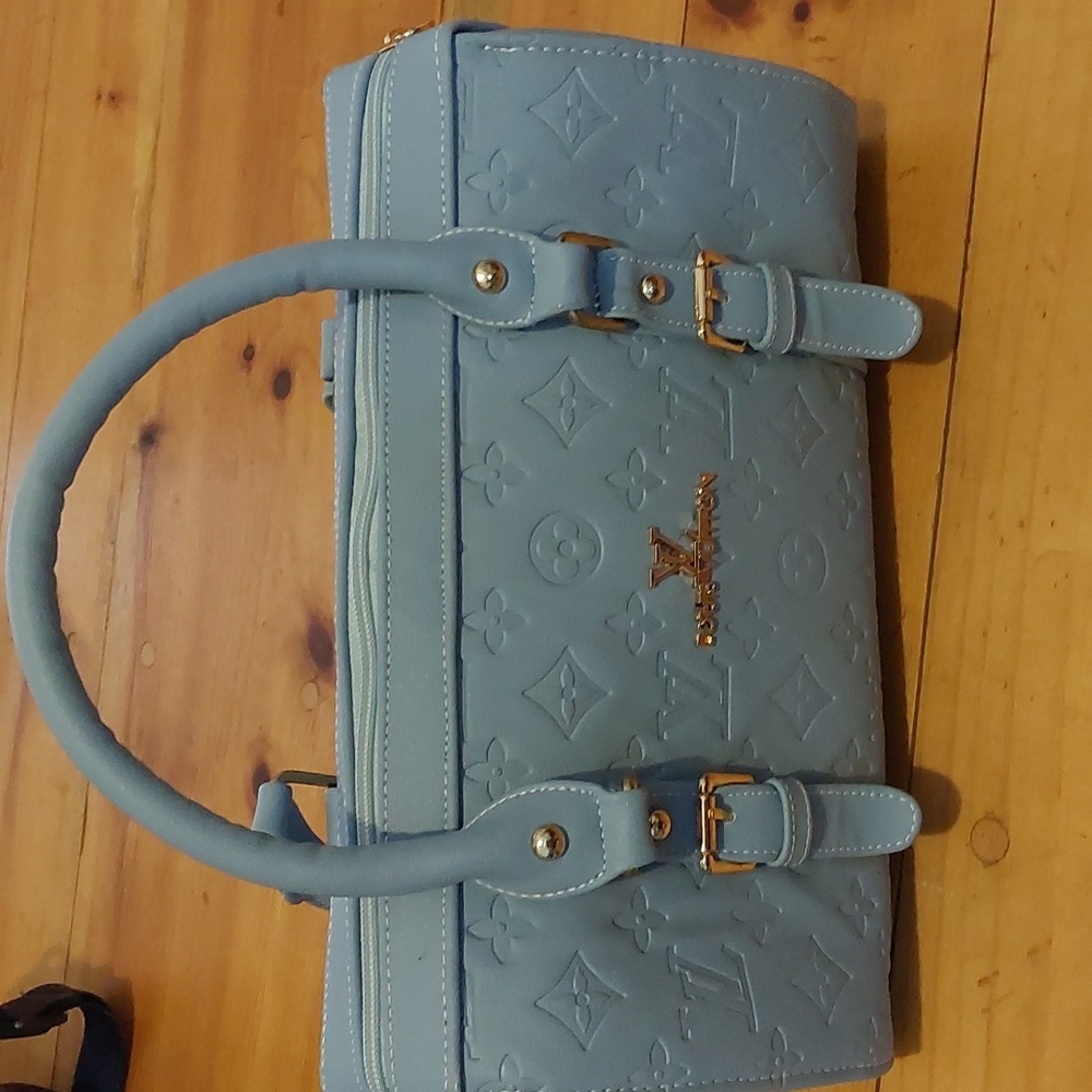 Light Blue Monogram Satchel